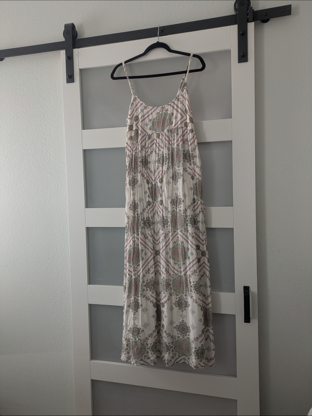 O'Neill Cream Maxi Dress with Pink and Green Print